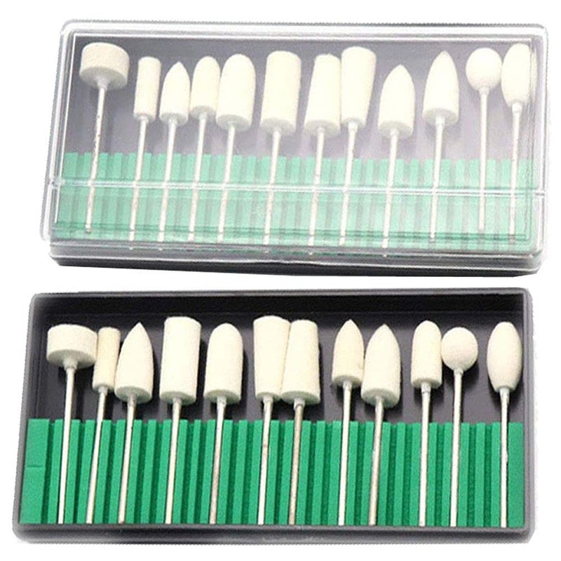DIY Crafts CTDIYHI44227 12 Pcs Wool Bit Set Woolen Polishing Bits Electric Manicure Drill Bit Set Buffing Bit Set - Image 1