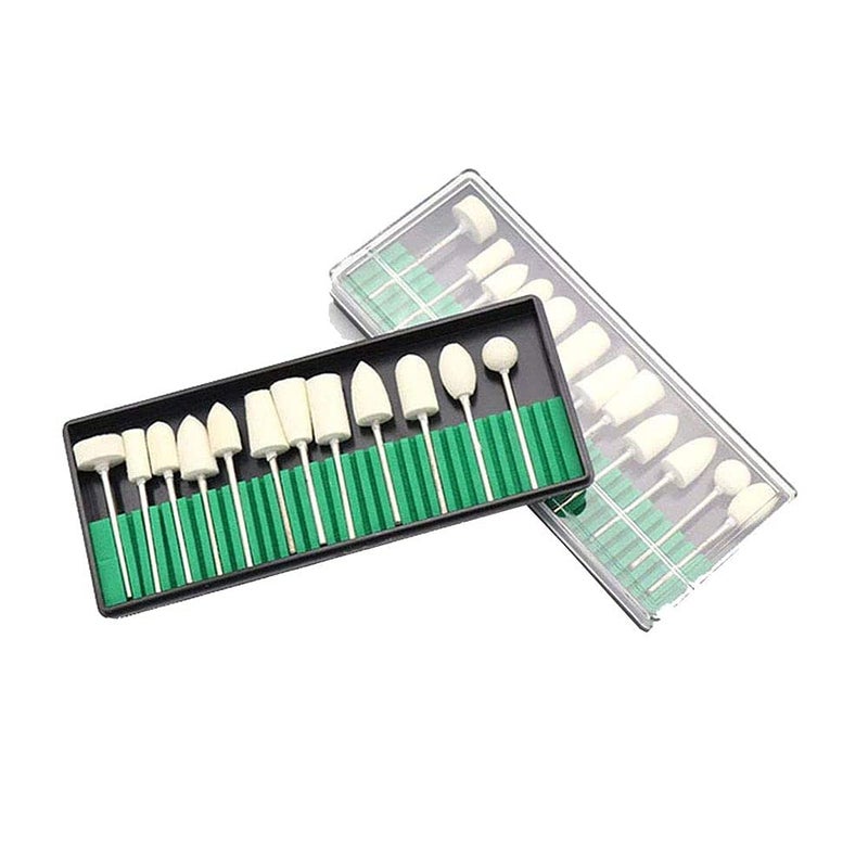 DIY Crafts CTDIYHI44227 12 Pcs Wool Bit Set Woolen Polishing Bits Electric Manicure Drill Bit Set Buffing Bit Set - Image 5