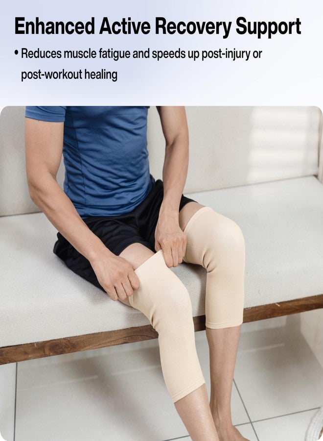 فوفيرا واقي ركبة FOVERA للرجال والنساء، كم ضاغط للركبة لتخفيف الألم | الدعم وتخفيف الألم أثناء ممارسة الرياضة، والتمارين الرياضية، والجري (المقاس - متوسط، زوج واحد) - Image 5