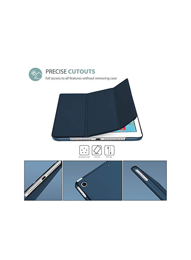 Procases Smart Case for iPad Air 1st Edition, Ultra Slim Lightweight Stand Protective Case Shell with Translucent Frosted Back Cover for Apple iPad Air 2013 Model (A1474 A1475 A1476) -Navy - Image 2