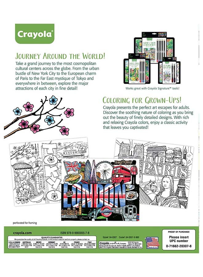 Crayola كتب تلوين للبالغين، هروب إلى المدن - Image 3
