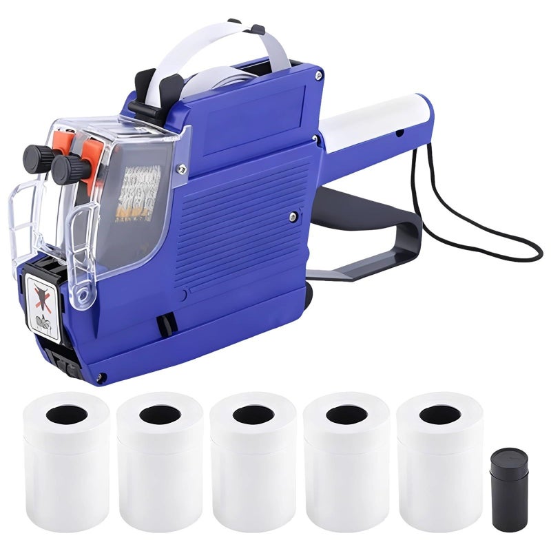 Label Tag Machine Mx 6600 Kit 2 Line 20 Bit 5 Rolls Ink Roller Easy Use Blue - Image 2
