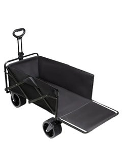 GREEN LION Foldable Wagon Cart 250 / Wear Resistant /Camping Friendly / Foldable Design / All-Terrain Wheels / Adjustable Handlebar / 250kg Load / Durable Steel Pipe Wagon - Black  - Image 1