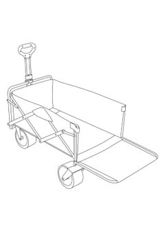 GREEN LION Foldable Wagon Cart 250 / Wear Resistant /Camping Friendly / Foldable Design / All-Terrain Wheels / Adjustable Handlebar / 250kg Load / Durable Steel Pipe Wagon - Black  - Image 2