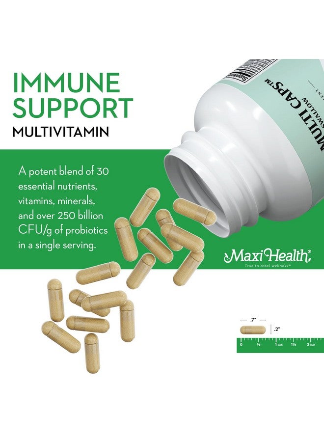 Maxi Health ماكسي هيلث - متعدد الفيتامينات للنساء والرجال - فيتامينات يومية للرجال والنساء تحتوي على 30 عنصر غذائي بما في ذلك الحديد والزنك والبروبيوتيك وفيتامينات دعم المناعة والمزيد - كبسولات ماكسي سهلة البلع، 120 كبسولة - Image 4
