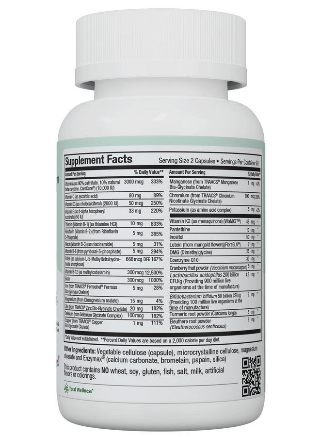 Maxi Health ماكسي هيلث - متعدد الفيتامينات للنساء والرجال - فيتامينات يومية للرجال والنساء تحتوي على 30 عنصر غذائي بما في ذلك الحديد والزنك والبروبيوتيك وفيتامينات دعم المناعة والمزيد - كبسولات ماكسي سهلة البلع، 120 كبسولة - Image 2