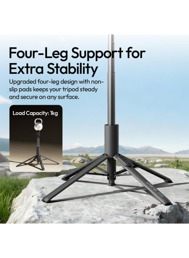 يولانزي حامل ثلاثي القوائم أوتوماتيكي للهاتف يولانزي MT86 بطول 60 بوصة مع جهاز تحكم عن بعد بتقنية البلوتوث، عصا سيلفي قابلة للتعديل والفتح التلقائي لأجهزة iPhone وAndroid، حامل ثلاثي القوائم محمول وقابل للتمديد للسفر لالتقاط صور السيلفي/التصوير المرئي، أسود - Image 4