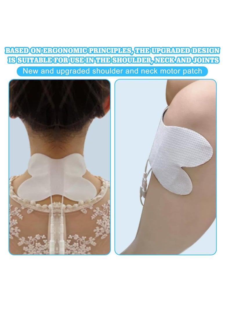 TENS Unit Replacement Pads 8 Packs 5.1" X 3.5" White Unit Pads Upgraded Unit Replacement Pads Butterfly Shaped Self-Stick Electrode Pads Reusable Replacement Pads for Knees