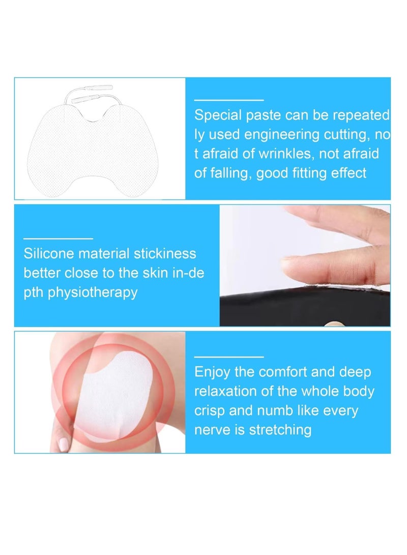 TENS Unit Replacement Pads 8 Packs 5.1" X 3.5" White Unit Pads Upgraded Unit Replacement Pads Butterfly Shaped Self-Stick Electrode Pads Reusable Replacement Pads for Knees