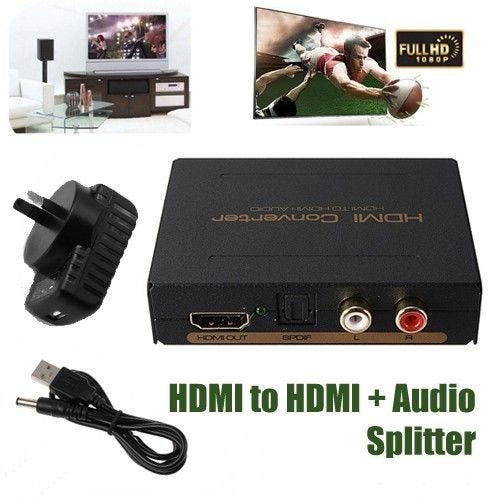 Microware HDMI Audio Extractor Splitter to Optical TOSLINK SPDIF + Digital Analog RCA L/R Stereo Converter Adapter - 4K@30Hz 1080P Full HD 3D Support - Image 2
