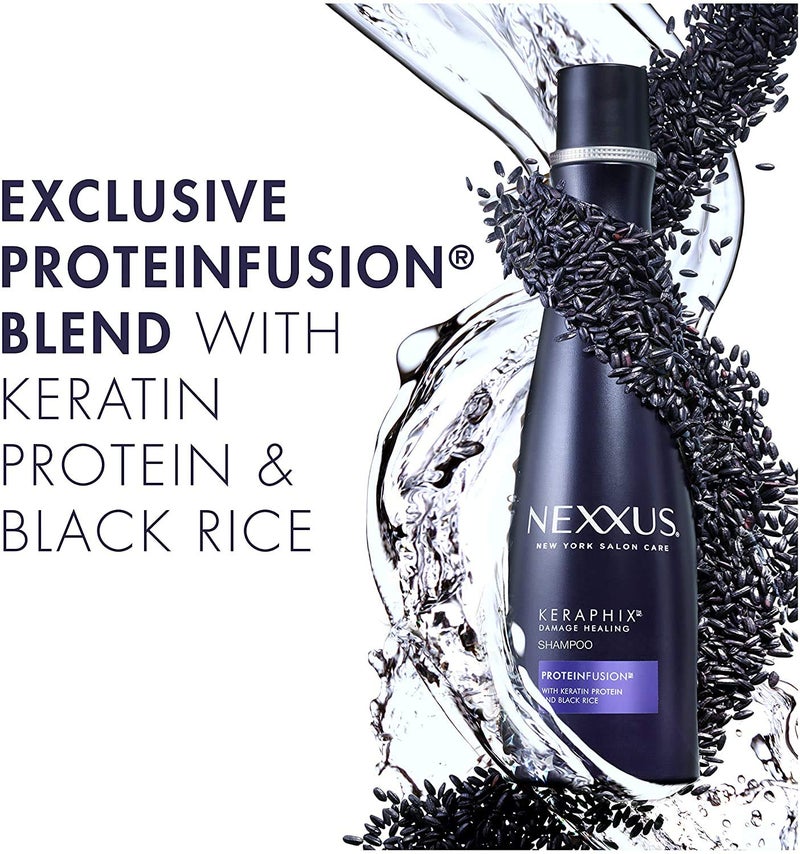 Nexxus Keraphix Shampoo for Damaged Hair Keraphix with ProteinFusion Silicone-Free with Keratin Protein and Black Rice 13.5 oz - Image 3