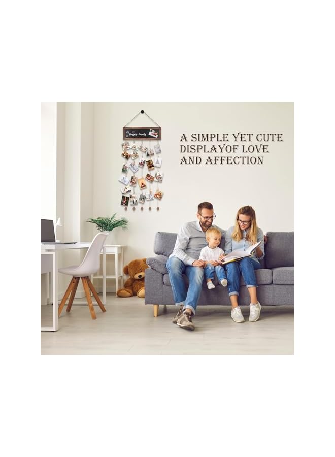 The Bros لوحة صور معلقة، إطار زخرفي خشبي، إطار عرض صور زخرفي DIY، إطار صور معلق بحبل، لغرفة النوم، غرفة المعيشة، السكن الجامعي، إلخ - Image 3