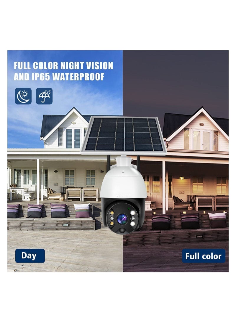 Generic Outdoor Security Camera, Solar Powered Battery WiFi Camera Wire Free Outdoor 1080P Pan Tilt Wireless Camera PIR Motion 2 Way Audio Night Vision Cloud Storage  - Image 5