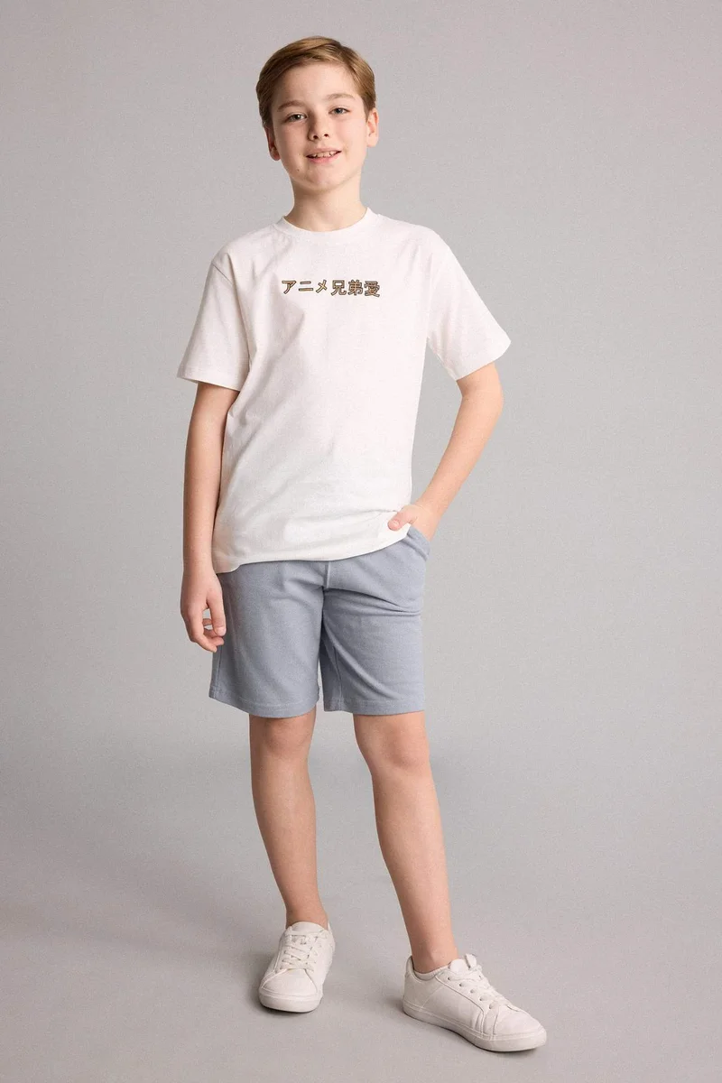 ديفاكتو Boy Elastic Waist Pique Shorts