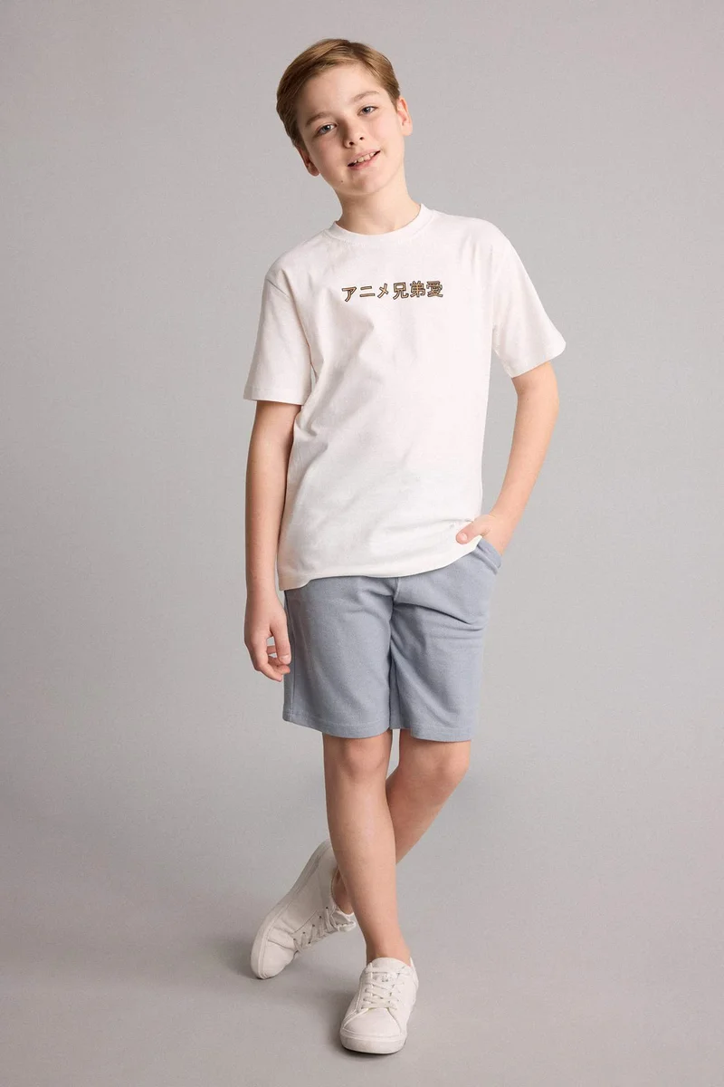 ديفاكتو Boy Elastic Waist Pique Shorts