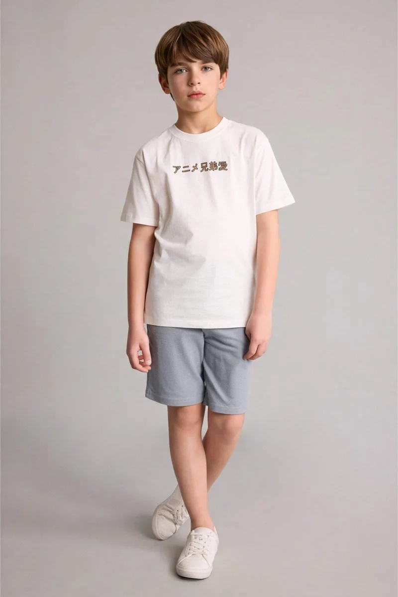 ديفاكتو Boy Elastic Waist Pique Shorts