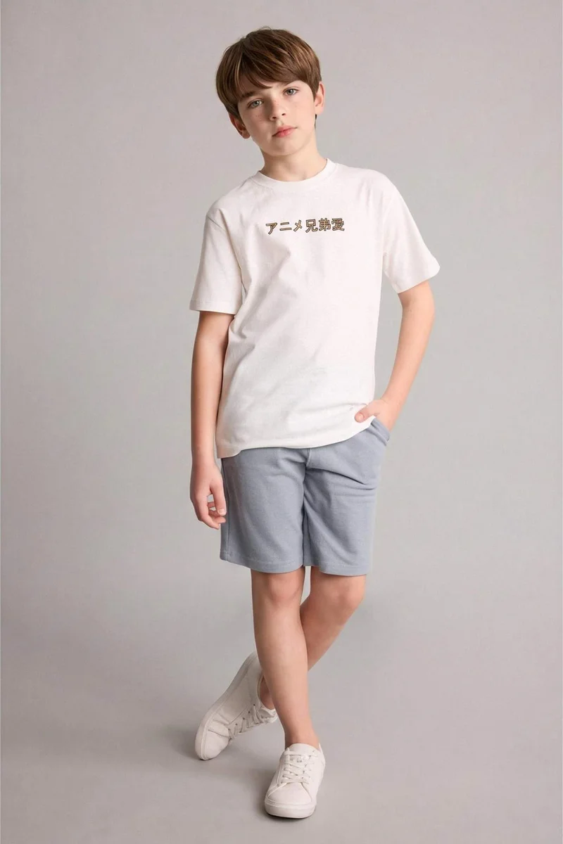 ديفاكتو Boy Elastic Waist Pique Shorts