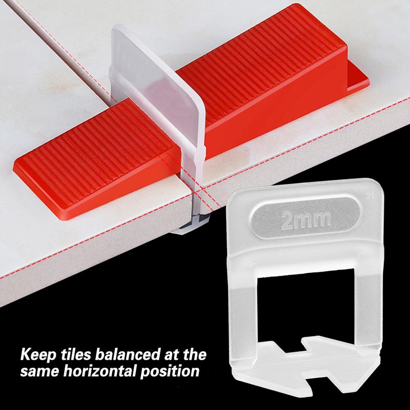 20pcs 2mm Tile Leveler Base Ceramic Tile Spacer Clips Leveling System - Image 2