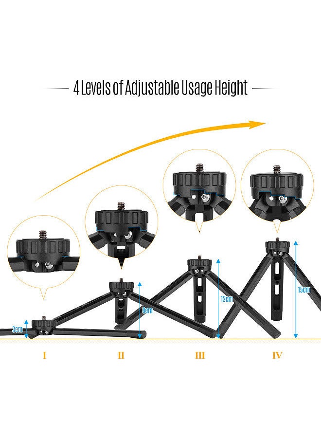 Generic - Desktop Metal Tripod Stand 1/4 inch Screw 4 Levels Adjustable Height for DSLR Camera Gimbal Stabilizer Compatible with ZHIYUN Crane 3S/Weebill S/Weebill Lab/Crane 3 Lab/Crane Plus - Image 1