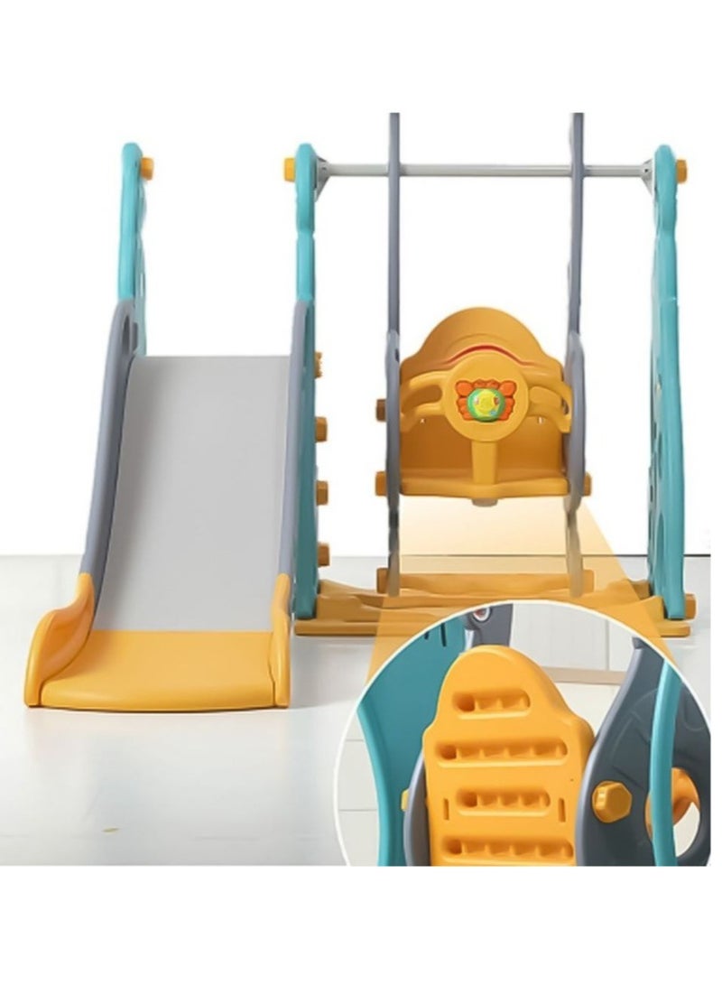 FULL JOY 3-in-1 Kids' Slide and Swing with Basketball Hoop, Indoor and Outdoor Playset for Toddlers, Kids' Climbing Playset - Image 3