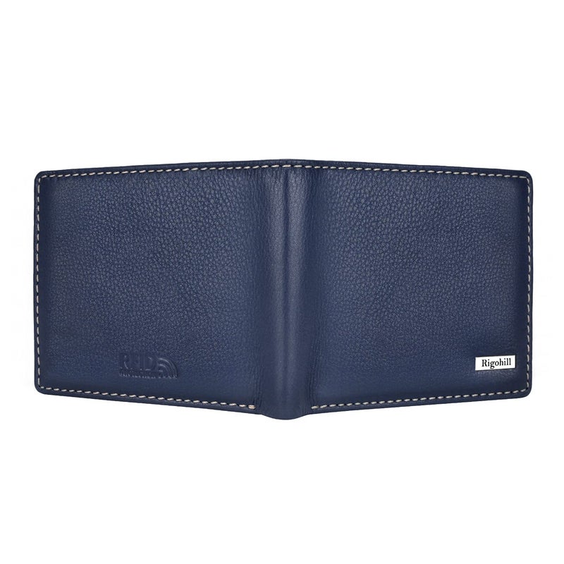 Rigohill Madrid Blue/Mud RFID Blocking Leather Wallet for Men | Wallets Men Leather - Image 5