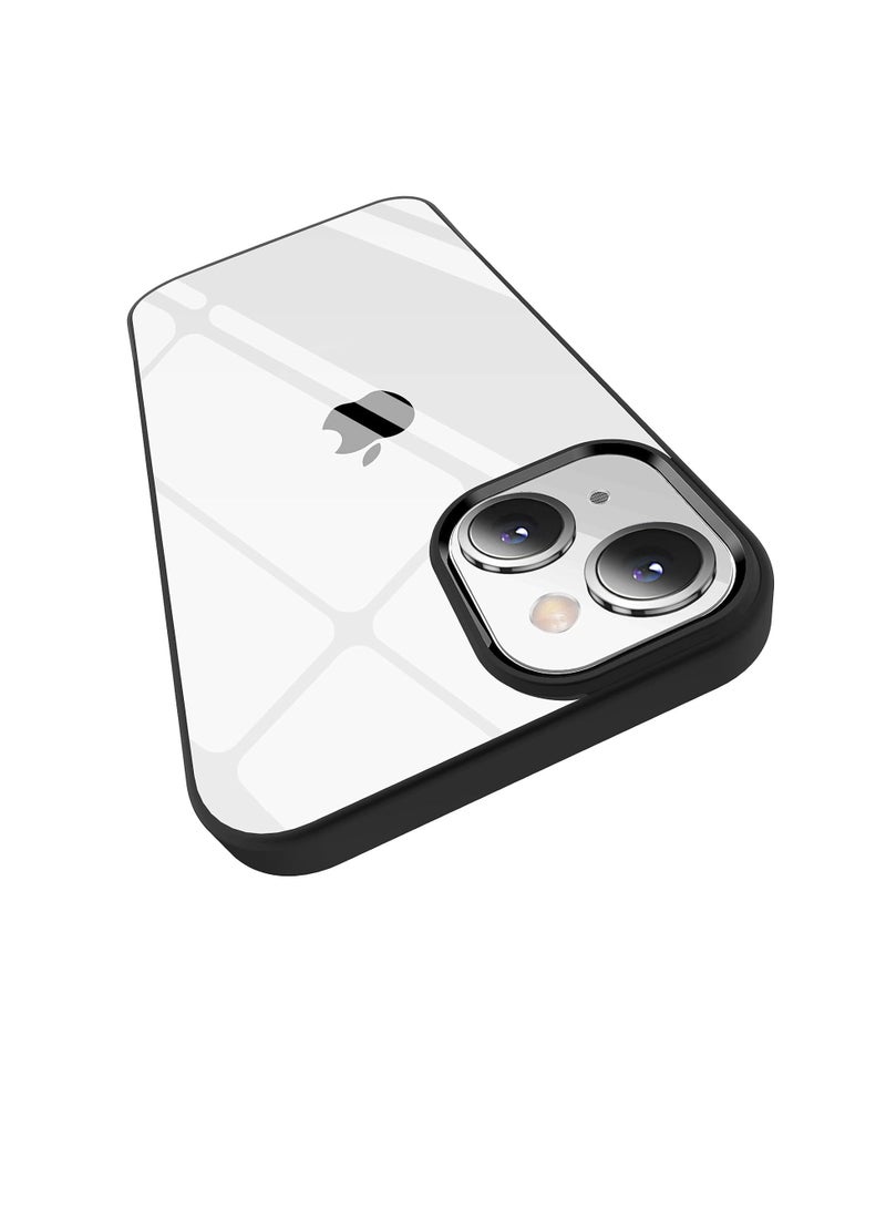 Case Compatible With iPhone 14 Plus (6.1 inch), Clear Case Shockproof Hard PC +Soft Silicone [Not Yellowing] Transparent Protective Slim Case Phone (Black) - Image 1
