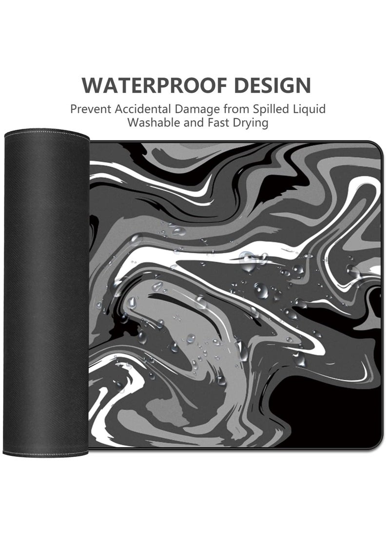 DOOAIR 900 * 400mm Super Large Size Mouse Pad Gaming Rubber Artistic Keyboard Desk Mat Pad For Computers Office Home Black White Gray  - Image 4
