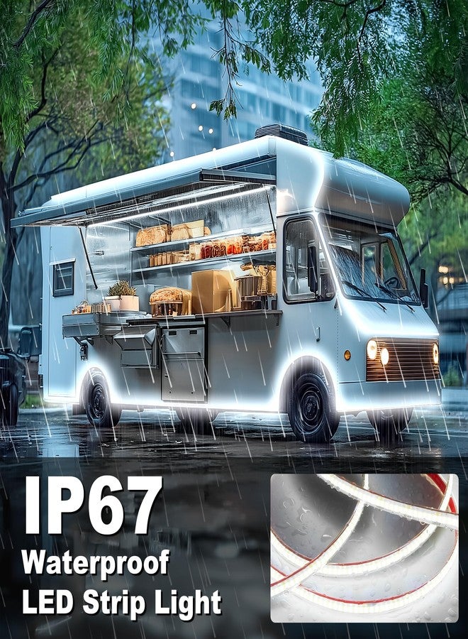 Gliztech RV Awning Lights 20FT, Camper Awning Lights for RV Canopy Exterior, IP67 12V White COB Waterproof Underglow Led Light kit for Motorhome, Travel Party, Trailers, Food Trucks - Image 3
