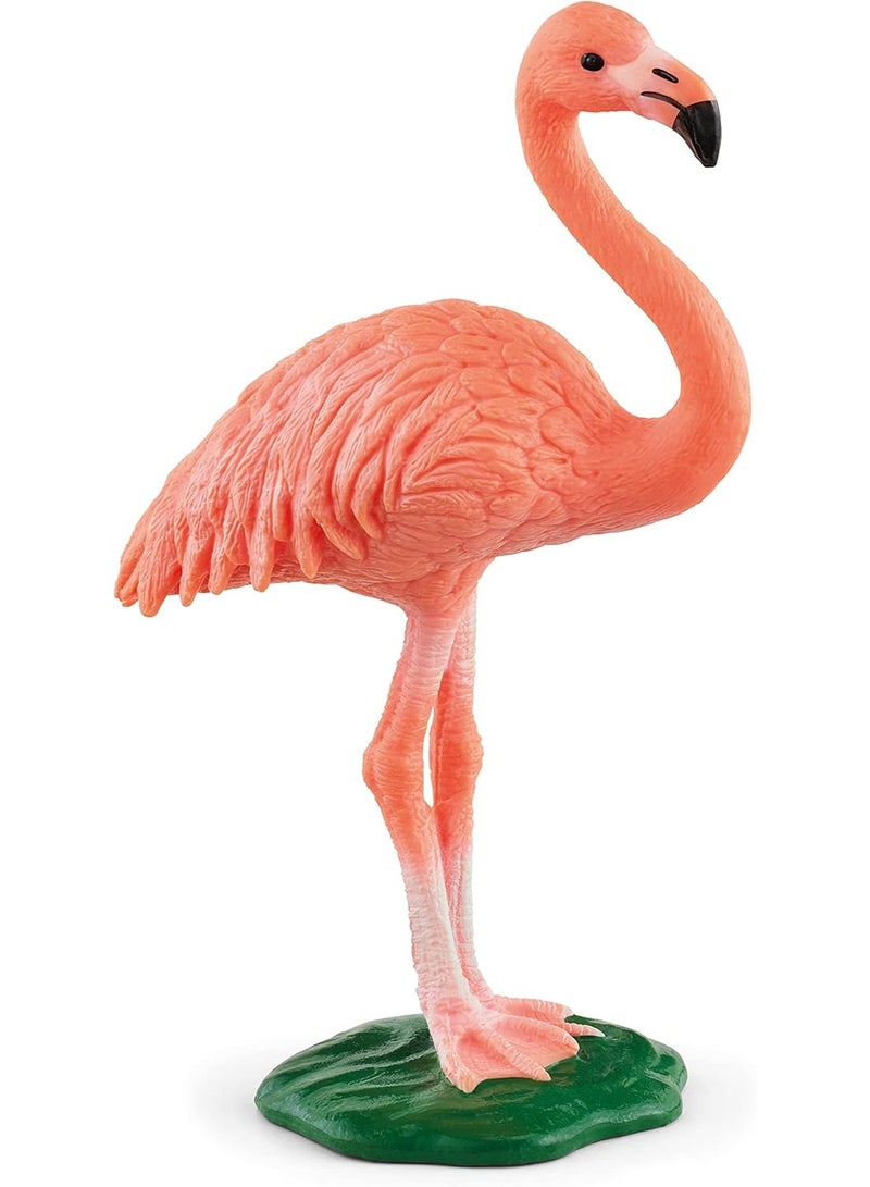 Schleich ألعاب الحيوانات البرية من شلايش، طيور للأطفال من 3 سنوات وما فوق، تمثال طائر الفلامنجو الوردي - Image 1