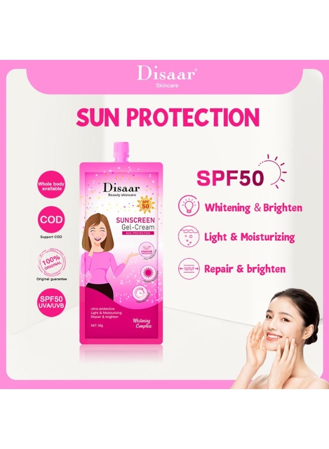 Disaar Beauty Skin Care Sunscreen Gel Cream SPF50 - 50g - Image 2