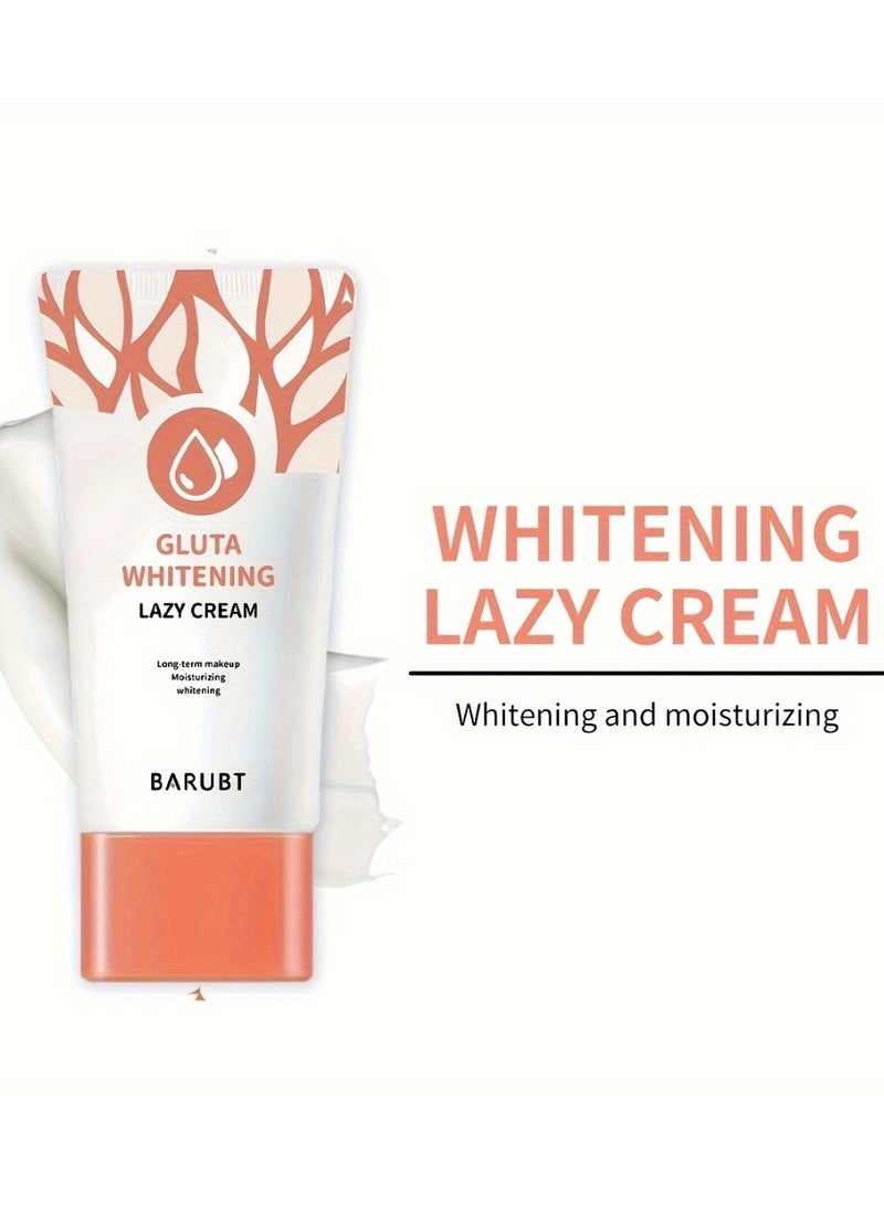 BARUBT Gluta Whitening Lazy Cream 30G Moisturizing Brightening Lazy Cream Brighten Cover Blemishes Non Sticky Brighter and Whiter Face and Skin Gel Anti Aging Dark Spot Remover Moisturizer Tone Up Face Cream - Image 2