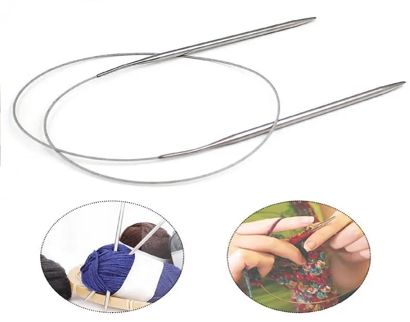 23 Pieces Crochet Tools Set, Including Plastic Circular Needle (Size 5.5), 4 Blunt Knitting Needles, 12 Marker Pins, 6 Plastic Needles for Knitting and Crochet - Image 2