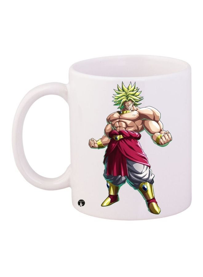Broly Printed Coffee Mug White/Yellow/Red 11ounce