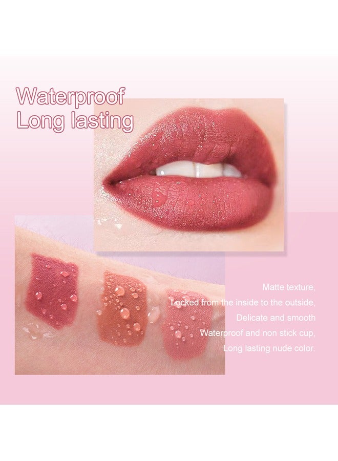  P.TWO.P مجموعة شفاه الخوخ بالعسل ، 3 قطع مجموعة أحمر شفاه عارية غير لامعة متعددة الألوان أحمر شفاه طويل الأمد غير لاصق كوب مخملي ملمع الشفاه ملمع الشفاه وصمة عار المهنية ماكياج الشفاه ماتي أحمر الشفاه مجموعة - Image 5