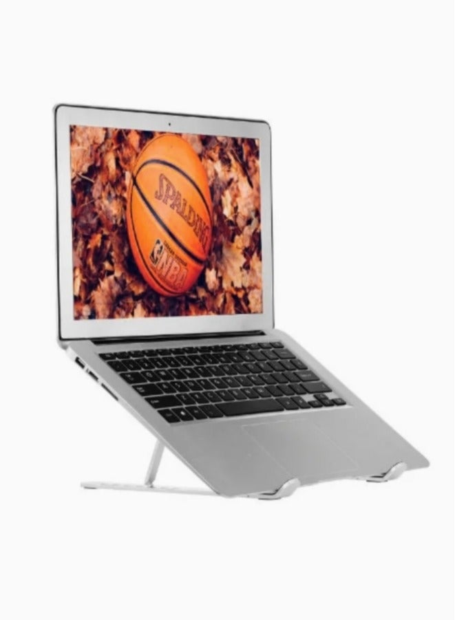 TNGames 7-Level Adjustable Aluminum Alloy Foldable Laptop Stand Silver +Gift Mobile  Holderc - Image 5
