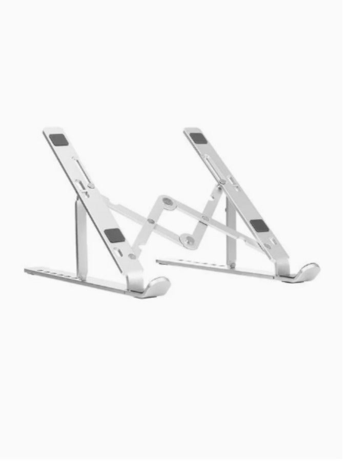 TNGames 7-Level Adjustable Aluminum Alloy Foldable Laptop Stand Silver +Gift Mobile  Holderc - Image 3