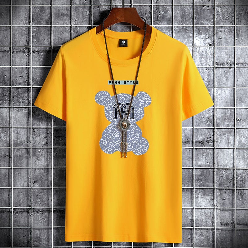 Men's Short-Sleeved T-Shirt 2025 New Summer Trendy Korean Style Loose Base Shirt Clothing Large Size for Teenagers - Image 5