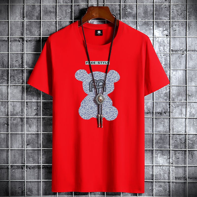 Men's Short-Sleeved T-Shirt 2025 New Summer Trendy Korean Style Loose Base Shirt Clothing Large Size for Teenagers - Image 3
