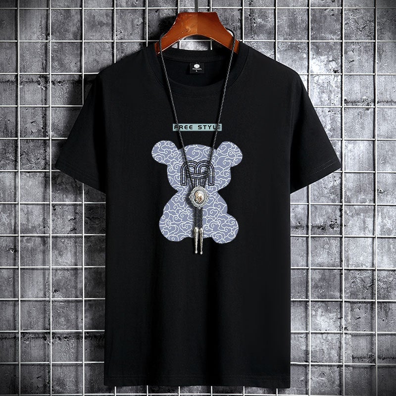 Men's Short-Sleeved T-Shirt 2025 New Summer Trendy Korean Style Loose Base Shirt Clothing Large Size for Teenagers - Image 4