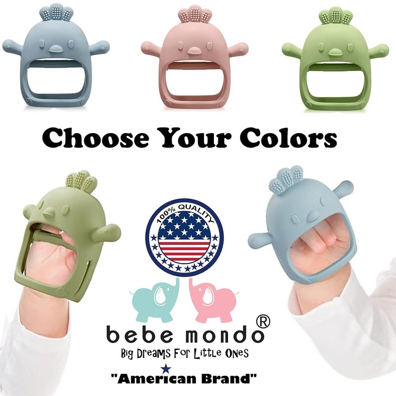 Bebe Mondo Teething Toys for Babies 06 months BPA Free Never Drop Teether Baby Chew Toys for Teething Relief Silicone Teether Pacifier Baby Teething Toys Newborn 03 Months for Sucking Needs Infant ToysPink - Image 3