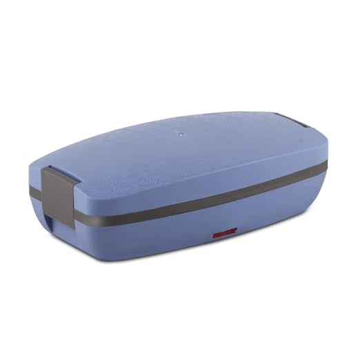 Jaypee Plus Hotpot Electric Lunch Box with 2 Removable Stainless Steel Containers 250 ml x2 with Power Cord |Air Vent on Lid |Leakproof Silicon Seal|LED Indicator |Shockproof | Velly Blue - Image 1