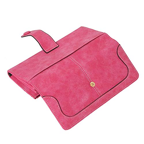Cynure Women's Vegan Leather 17 Card Slots Card Holder Long Big Bifold Wallet,Rose - Image 4