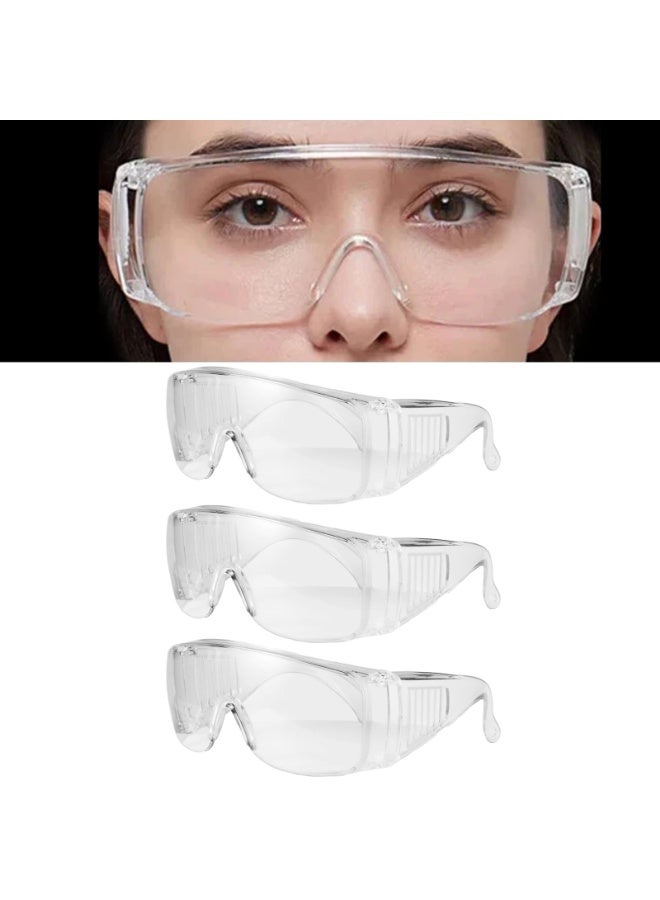 نظارات السلامة نظارات السلامة المضادة للرذاذ والمضادة للغبار نظارات مختبر العمل لحماية العين نظارات السلامة ذات العدسات الشفافة، 3 قطع - Image 1