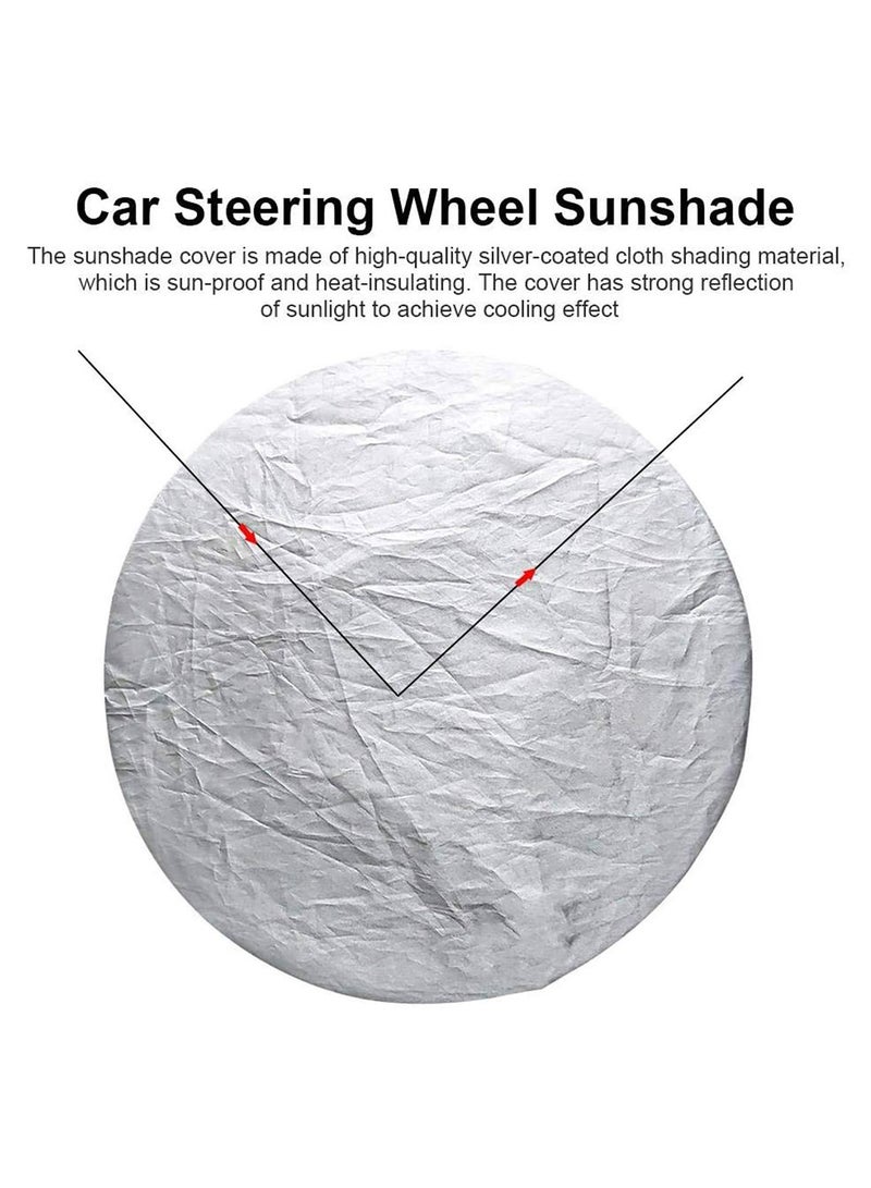 Car Sun Shade Windshield & Steering Wheel Cover Set - Reflective UV Rays & Heat Protection, Foldable Sun Visor Protector for Dashboard, Car Window Shades for Ultimate Interior Protection - Image 4