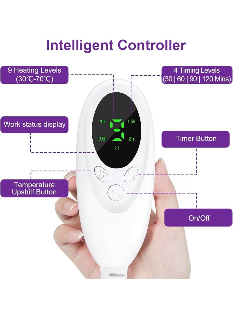 وسادة التدفئة الكهربائية الفاخرة - تخفيف آلام الظهر، الرقبة، والكتف - تقنية التسخين السريع مع مستويات حرارة متعددة - قماش مايكرو-بلش فائق النعومة - خاصية الإغلاق التلقائي للأمان - Image 4