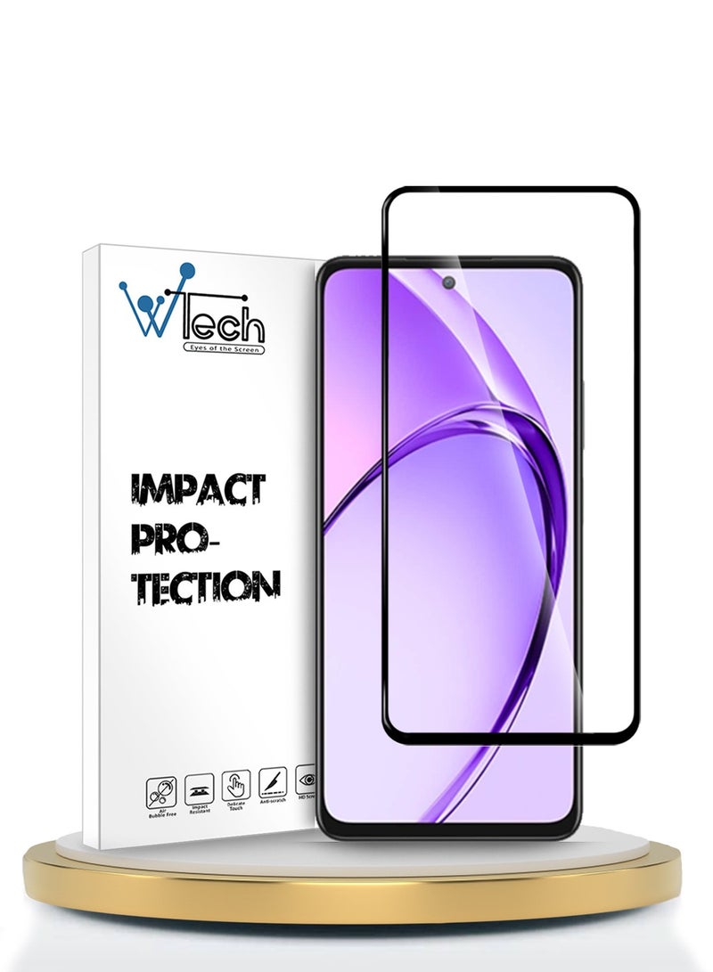 Wtech Oppo A3x 4G / 5G 2024 Premium E2E Series Full Glue Full Cover Tempered Glass Screen Protector - Clear/Black - Image 1