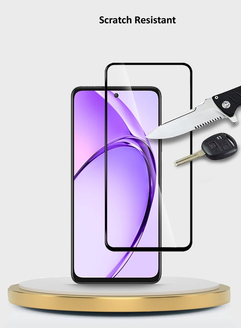 Wtech Oppo A3x 4G / 5G 2024 Premium E2E Series Full Glue Full Cover Tempered Glass Screen Protector - Clear/Black - Image 3