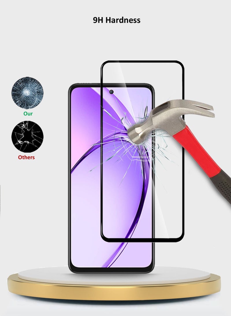 Wtech Oppo A3x 4G / 5G 2024 Premium E2E Series Full Glue Full Cover Tempered Glass Screen Protector - Clear/Black - Image 4