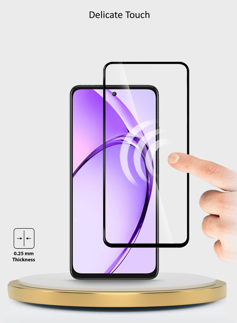 Wtech Oppo A3x 4G / 5G 2024 Premium E2E Series Full Glue Full Cover Tempered Glass Screen Protector - Clear/Black - Image 5