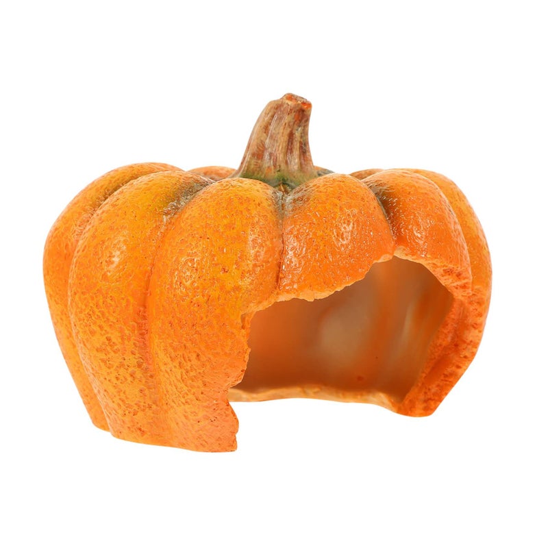 Resin Pumpkin Terrarium Hideout Cave Decoration for Reptiles Frogs and Turtles - Image 2